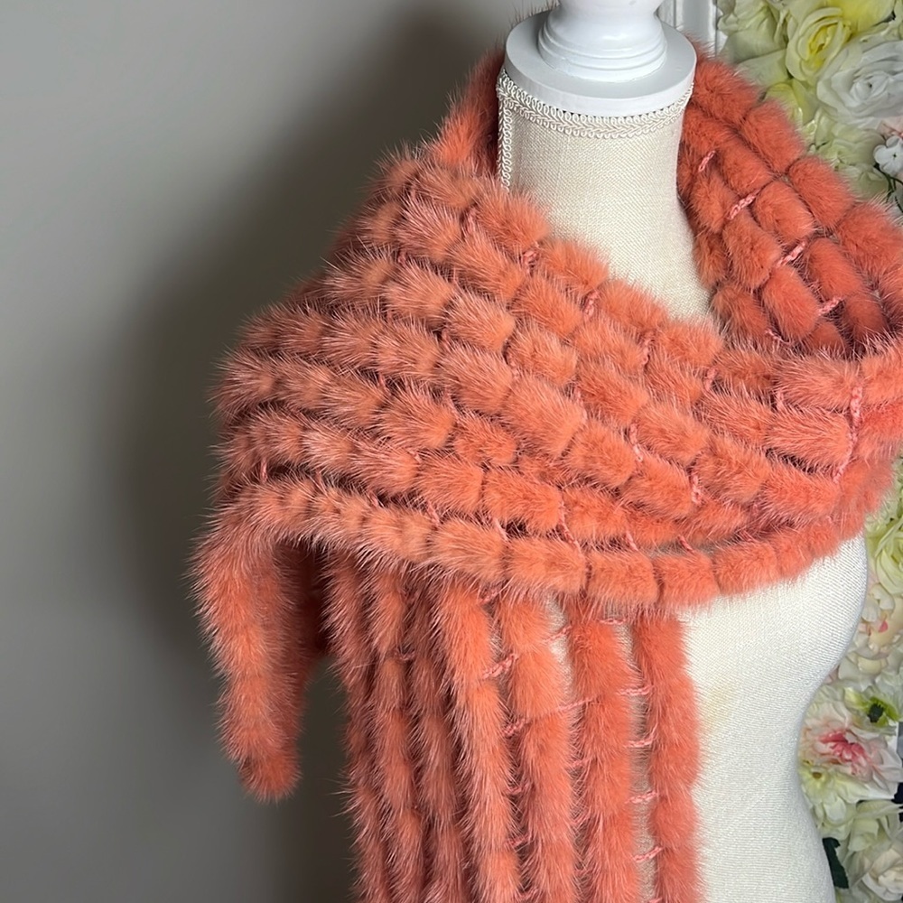 ADRIENNE LANDAU MINK WRAP - Picture 1 of 6